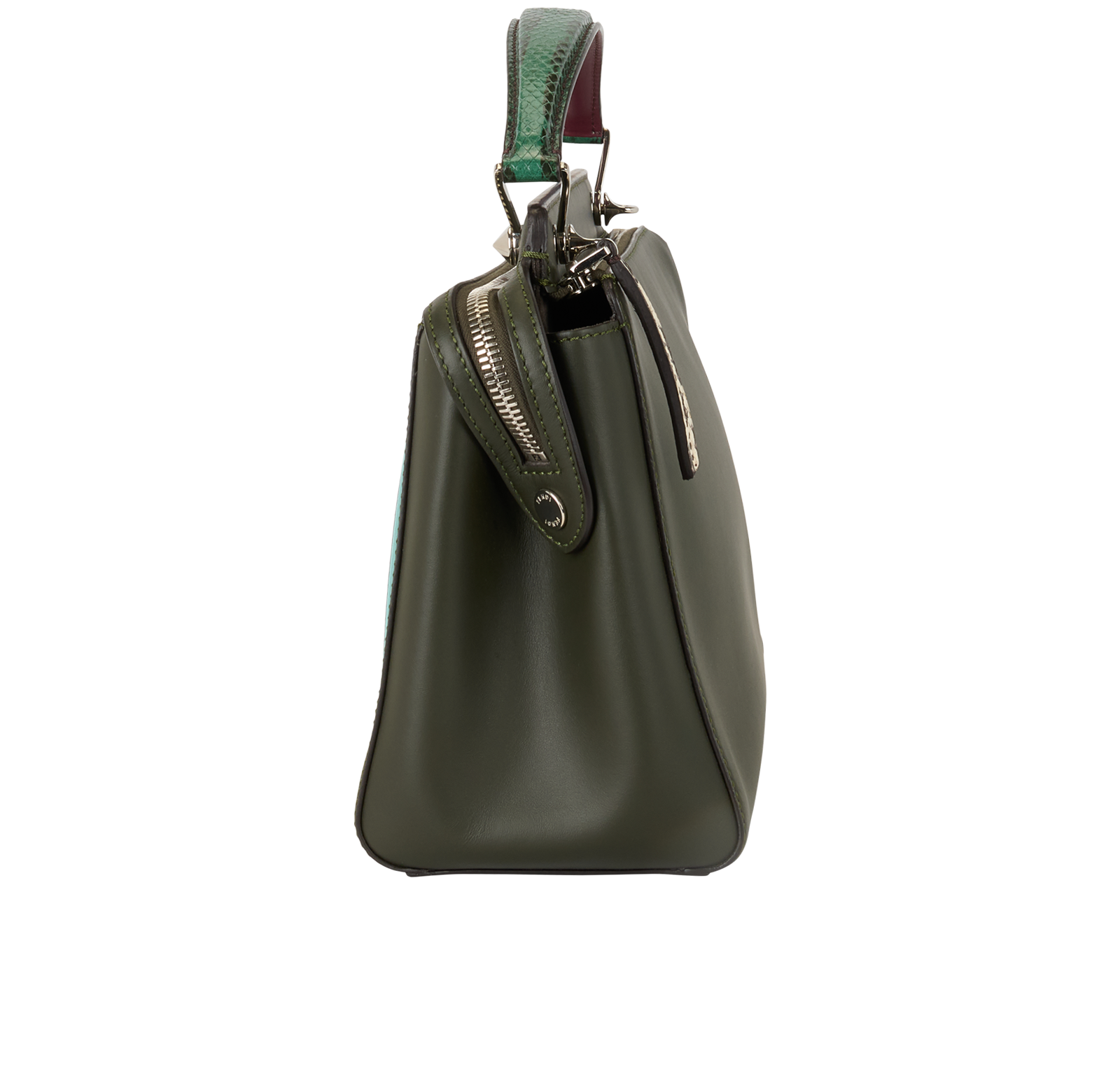 Dotcom Bag, &pound;595, Handbags, Green, Leather/Snake, Bottom view